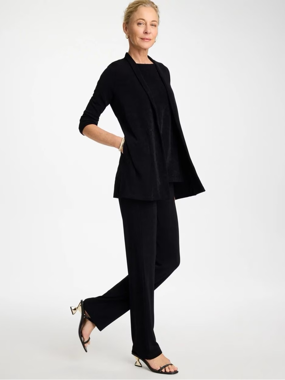 Chico’s Travelers Classic Long Jacket Black - Picture 2 of 7